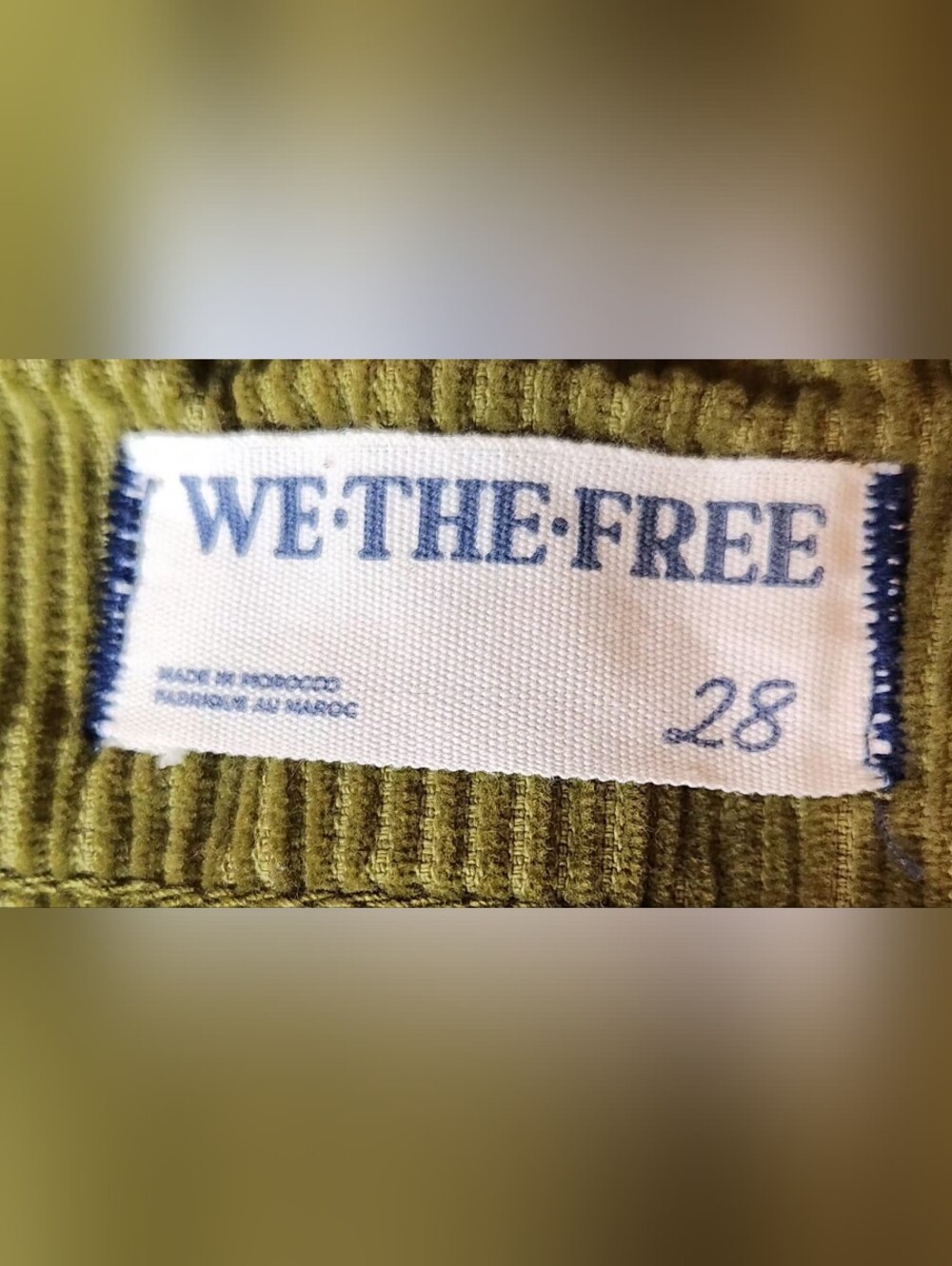 We The Free The Harlow Mid Rise Wide Leg Corduroy Pants in Olive Size 28 - Picture 5 of 10